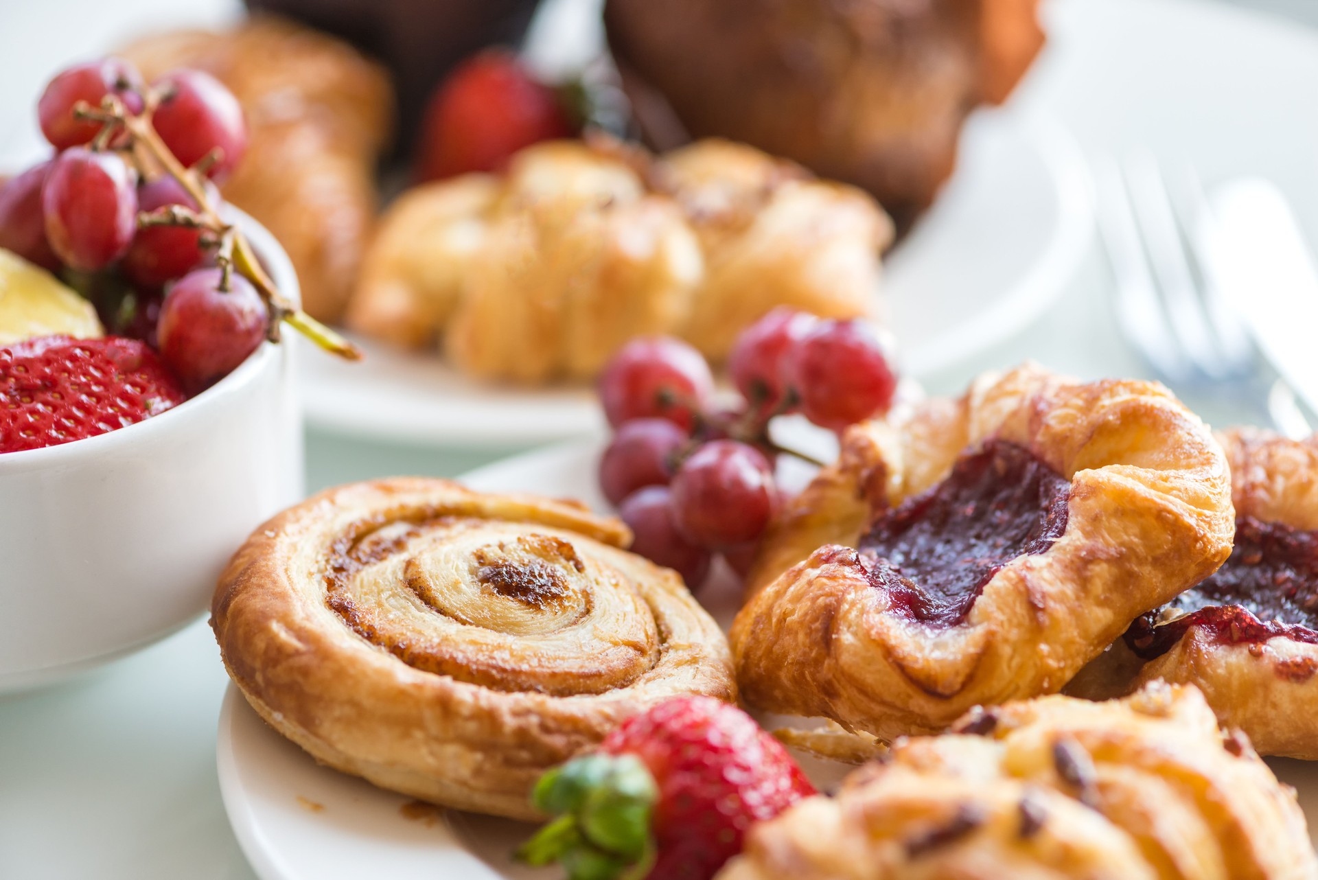 Continental Breakfast - Cinnamon Bun, Danishes, Rolls, Muffins, Fresh Fruit